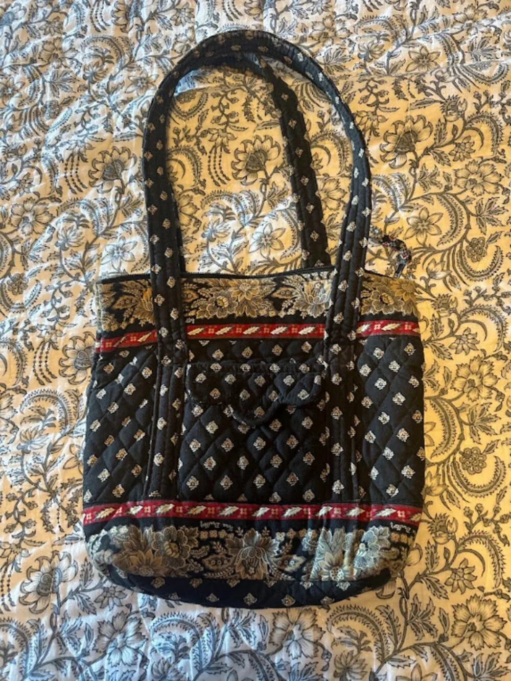 Vera Bradley Black Quilted Vintage Tote